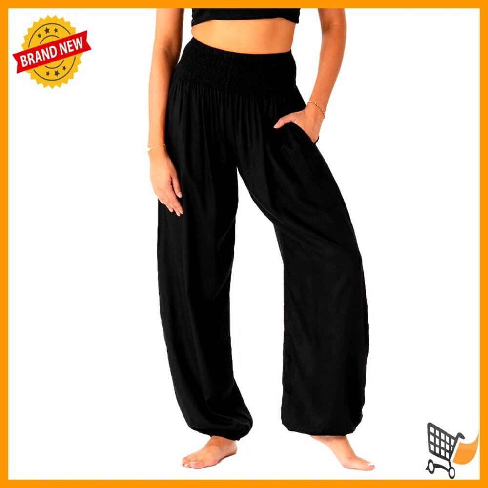 High Waisted Harem Pants, Flowy Boho Yoga Lounge Pants